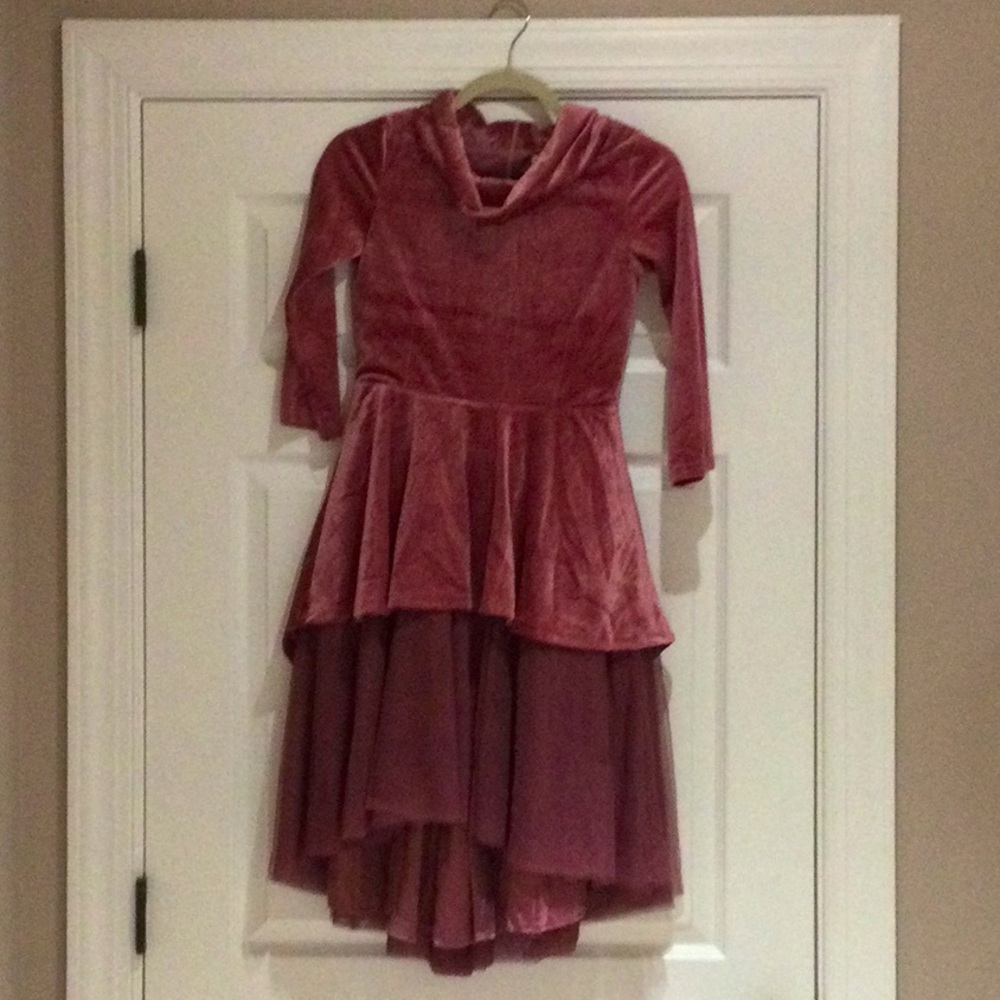 Rose velvet special occasion dress